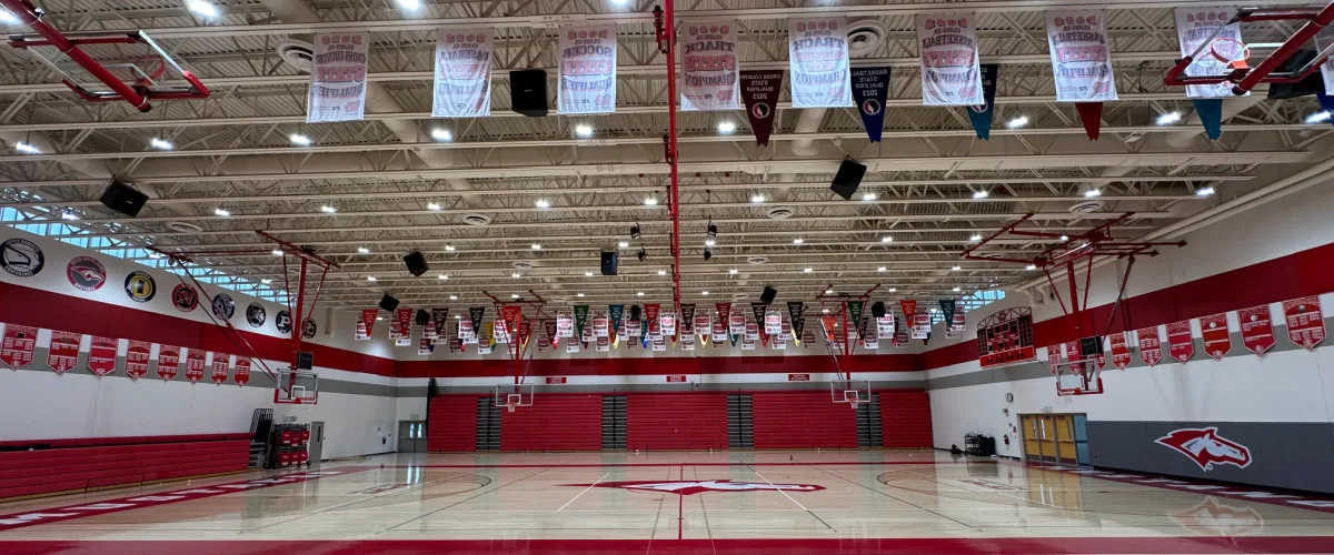 Cruiser Electric gymnasium lighting-retrofit project after completion